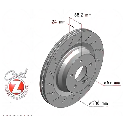 ZIMMERMANN 400.3626.20 диск торм.зад. mercedes-benz cls, e-class 02-10 (Комплект 2 штуки)