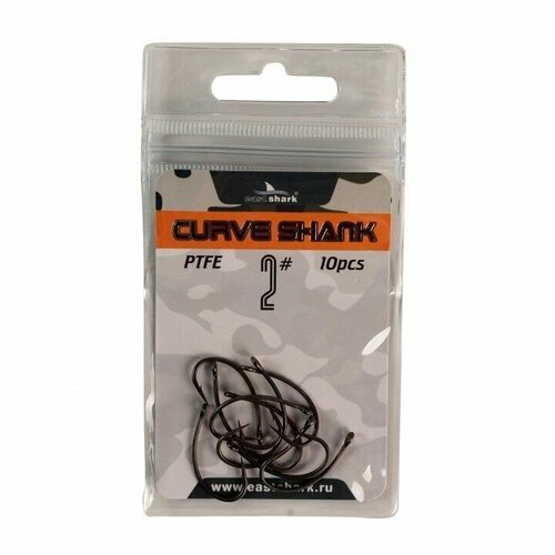 фото Крючки тефлон eastshark curve shank №2 (уп.10шт.)