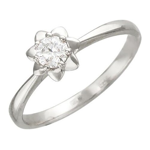 фото Эстет кольцо с бриллиантом из белого золота 01к626719, размер 19