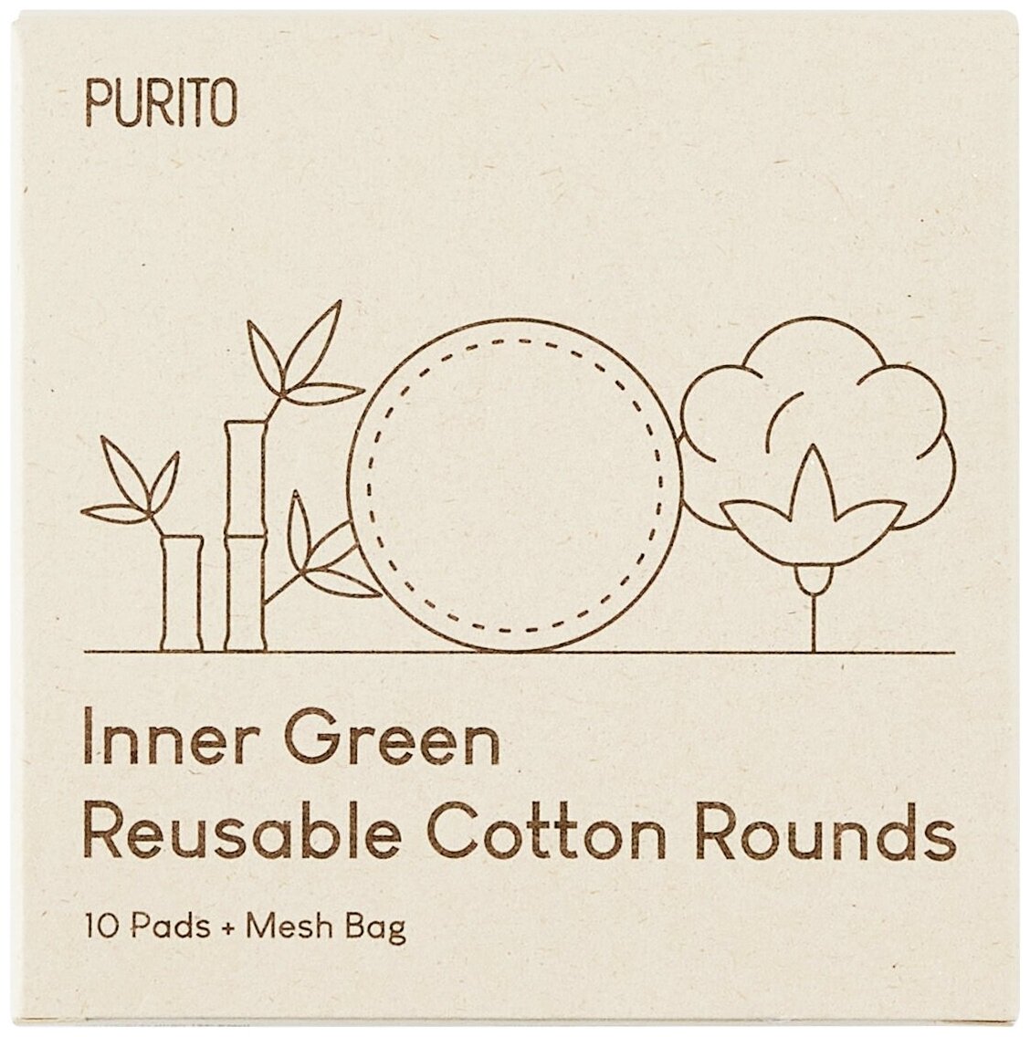 Purito Многоразовые диски Inner Green Reusable Cotton Rounds — фото 1