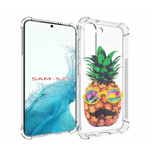 Чехол MyPads прикольный ананас с лицом для Samsung Galaxy S23 задняя-панель-накладка-бампер