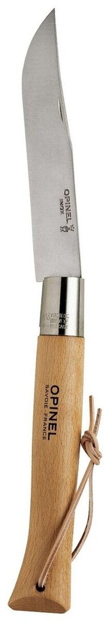 Нож Opinel №13, рукоять из бука, кожаный темляк - фото №16
