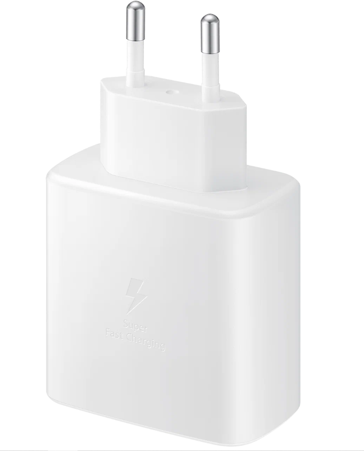 Зарядное устройство для Samsung с кабелем USB Type-C / Адаптер питания Super Fast Charging 45W / Супер быстрая зарядка 45W / Белый