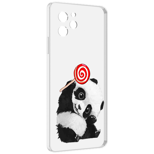 Чехол MyPads панда с леденцом для Huawei Nova Y61 / Huawei Enjoy 50z задняя-панель-накладка-бампер