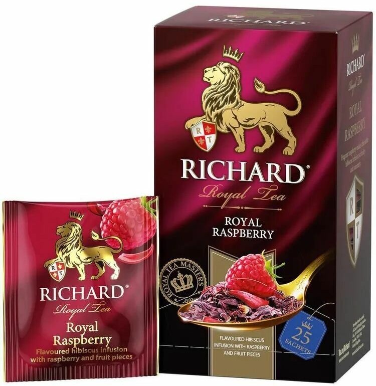 Фруктовый чай "Richard Royal Raspberry" 25 пакетиков 2 упаковки - фотография № 3