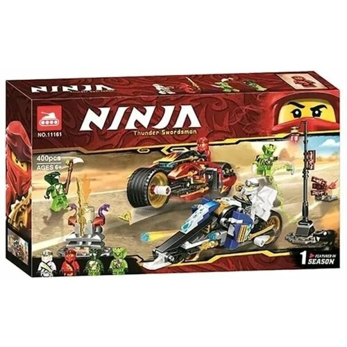 конструктор lego ninjago 70667 мотоцикл клинок кая и снегоход зейна 376 дет Конструктор Ниндзяго Ninja Мотоцикл Кая и снегоход Зейна, 376 деталей