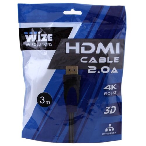 Аксессуар Wize HDMI v2.0 19M/19M 3m WAVC-HDMI-3M аксессуар wize hdmi v 2 1 19m 19m 3m black wavc hdmi8k 3m