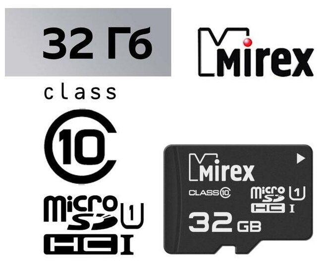 Карта памяти Mirex microSDHC 32 ГБ Class 10, V10, A1, UHS Class 1, R/W 104/45 МБ/с, 1 шт., черный - фото №13