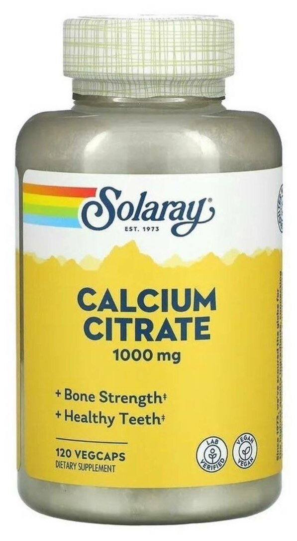 Solaray Calcium Citrate 1000mg 120 VEGCAPS