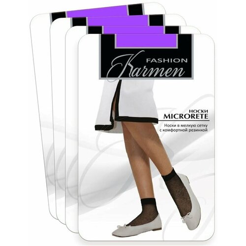 фото Женские носки karmen средние, в сетку, размер 1-unica, фиолетовый