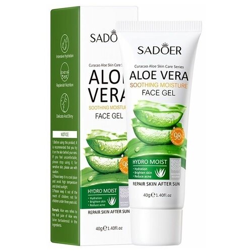 Купить Гель для лица SADOER Aloe Vera Face Gel с экстрактом алоэ вера, 40 гр, гель