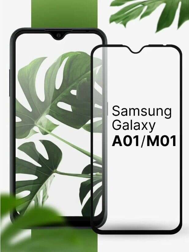 Защитное стекло Red Line для Samsung Galaxy A01 Черная рамка)