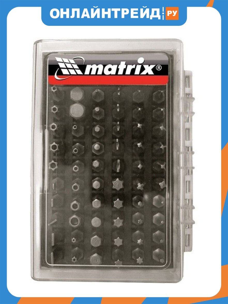 Набор бит Matrix 11387, с магнитным держателем, CrV,61шт