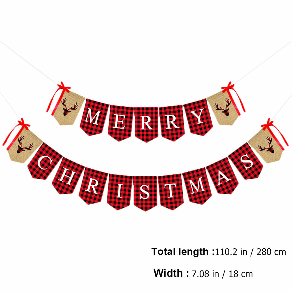 1 Набор Баннеров С Рождественским Дизайном Merry Christmas Флаги На Струне 280x18 Cm красный