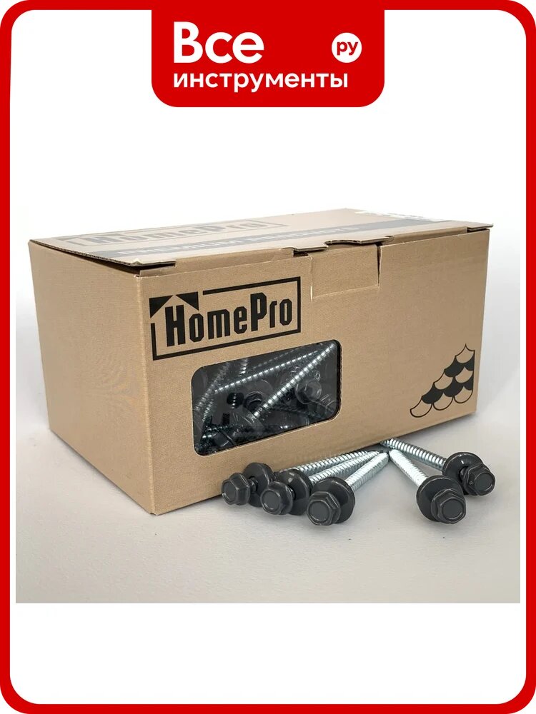 Саморез кровельный HomePro 4,8x70 RAL 7024 (100шт/уп) сверло №1 100 шт/уп HP-CK-48707024100