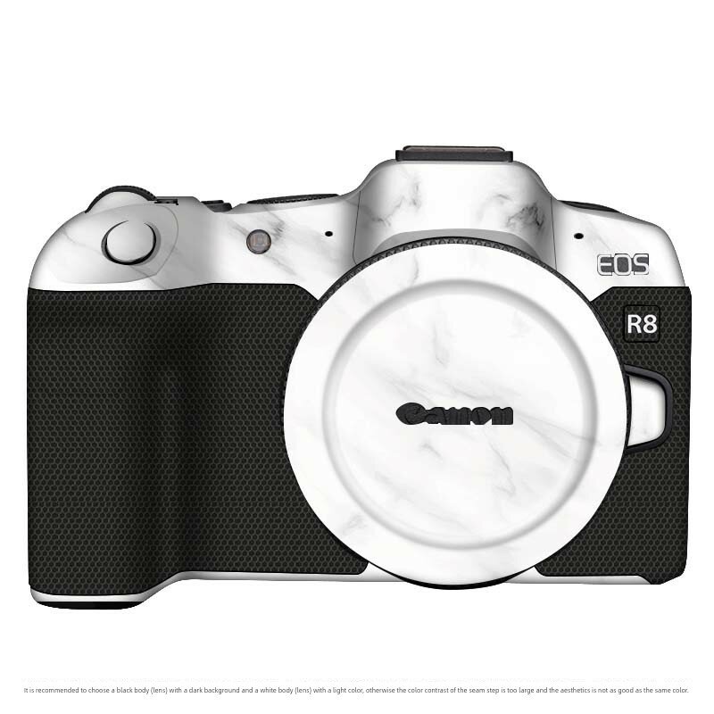 Защитная пленка для Canon EOS R8 с белым мрамором, полная защита корпуса камеры