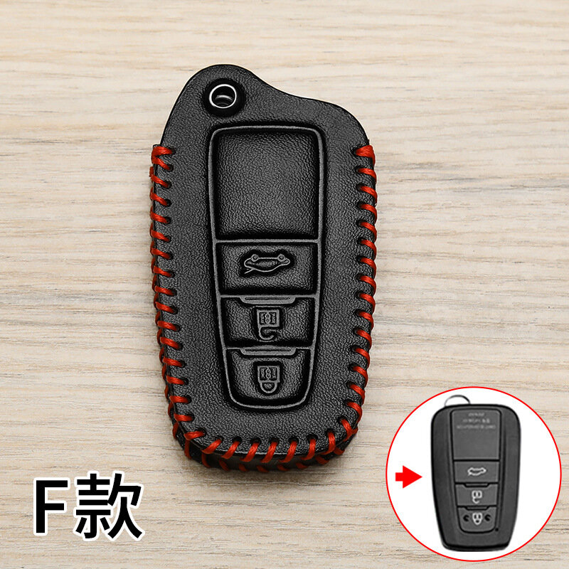 Кожаная ключница для Toyota RAV4, Corolla, C-HR, Camry 8-го поколения (одиночная ключница + брелок с номером)