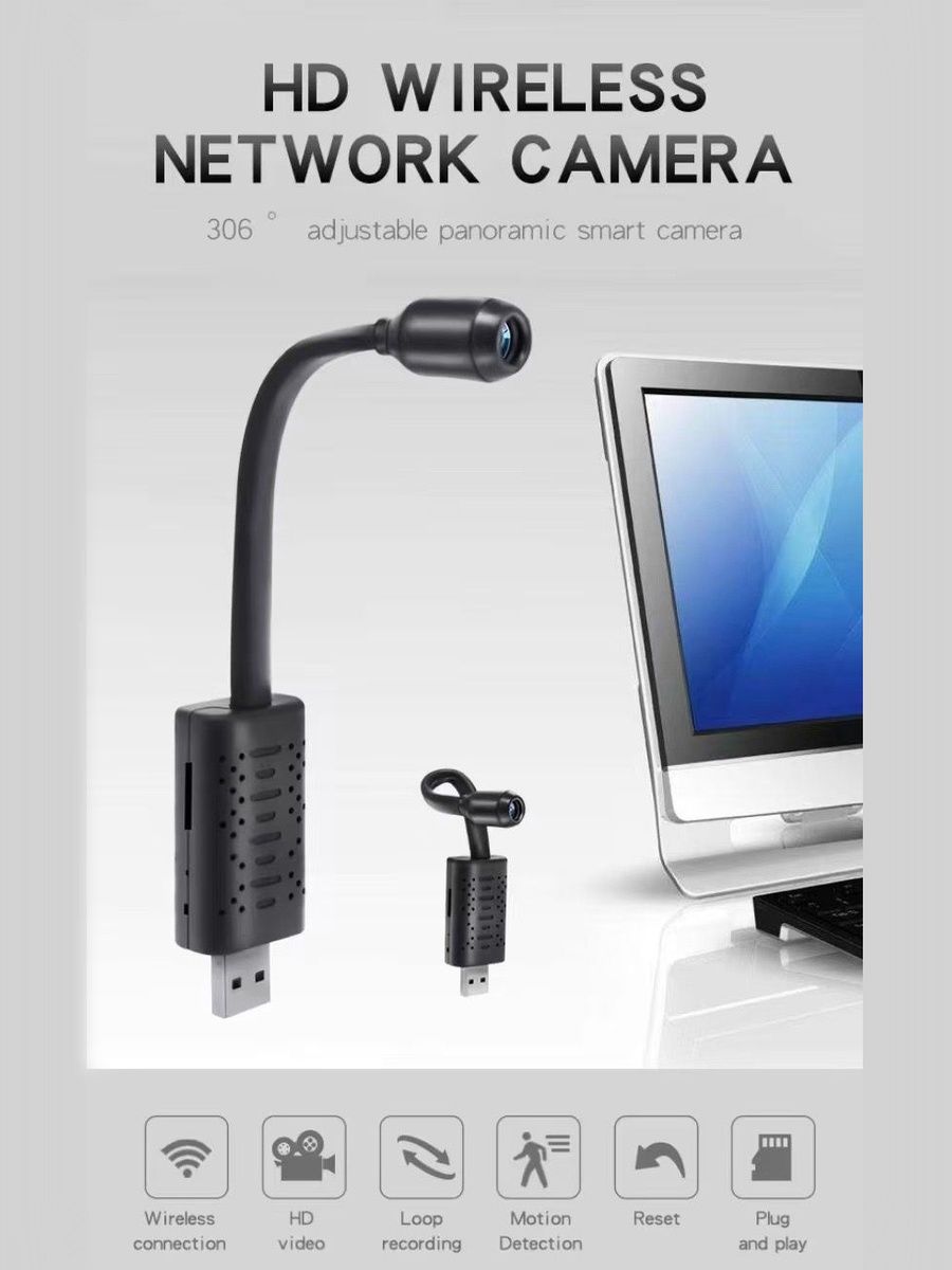 Камера видеонаблюдения wi-fi для домаМини USB камера наблюденияудаленный просмотр через телефон