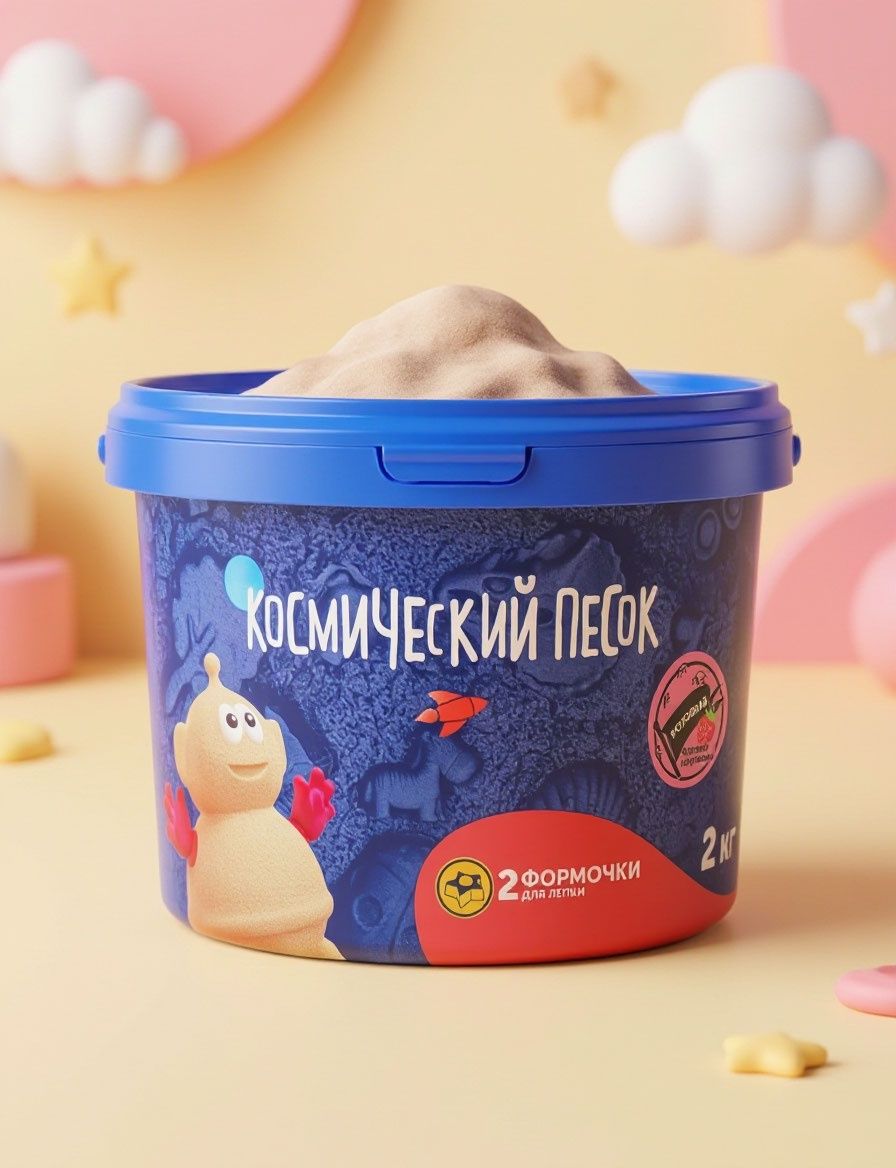 Космический песок "Розовый", с ароматом клубники, 2 кг.