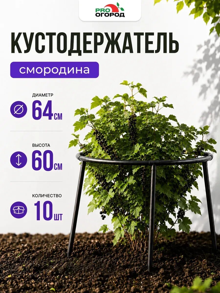 Кустодержатель садовый для смородины, крыжовника 64 см, 10шт