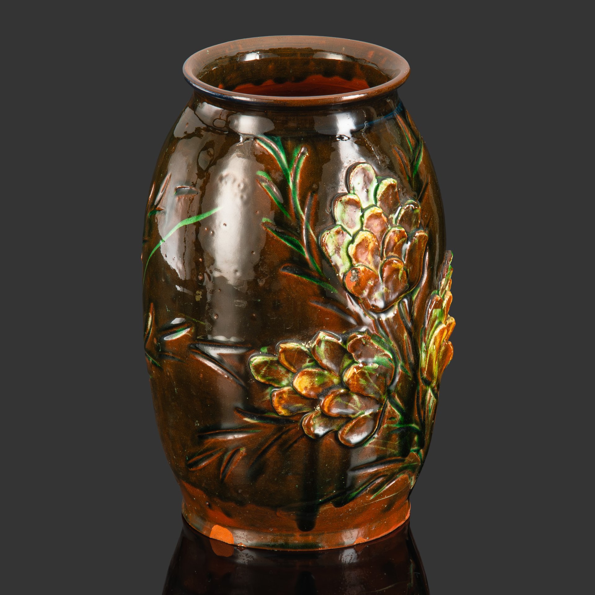 Ваза большая "Мимоза", Гжель, керамика, майолика, СССР, 1950-1960 гг.