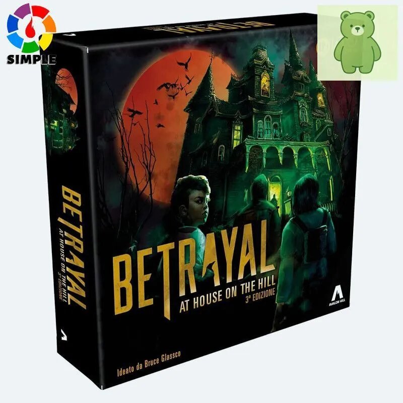 Avalon Hill Hasbro Gaming Betrayal at The House on The Hill 3rd Edition Cooperative Board Game, Карточная игра Настольная игра