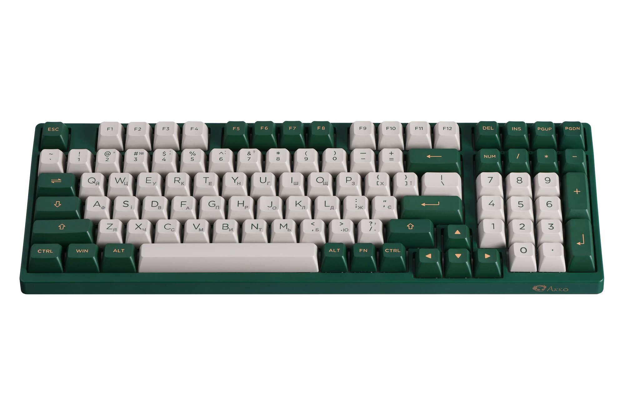 Механическая клавиатура Akko 3098S World Tour London, 98 клавиш, CS Silver, RGB, Hot-Swap, USB-C, EN/UKR, зелёная