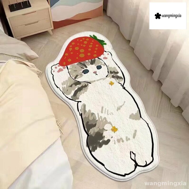 Эксклюзивный коврик из искусственного кашемира с изображением кота для гостиной и спальни 40x120 стирка в машине