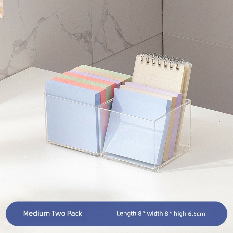 Квадратный акриловый органайзер-ящик для чехлов к телефону, косметики и помады - Средний размер, прозрачный, 2 шт