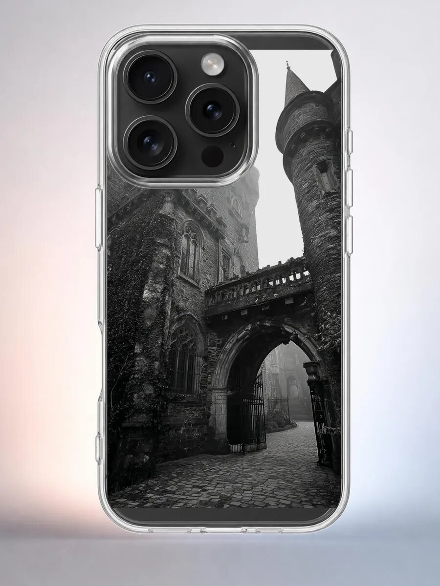Чехол iPhone 15 Pro замок арка ворота силиконовый
