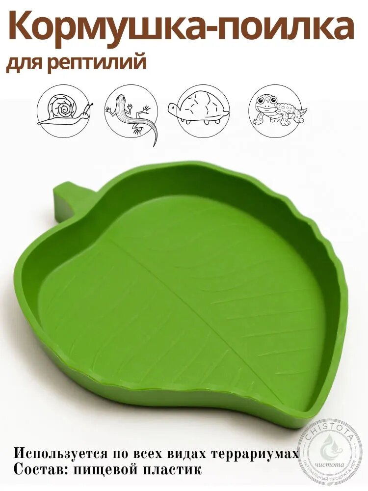Кормушка поилка для улиток для рептилий 15,4х12,4х1,8 см