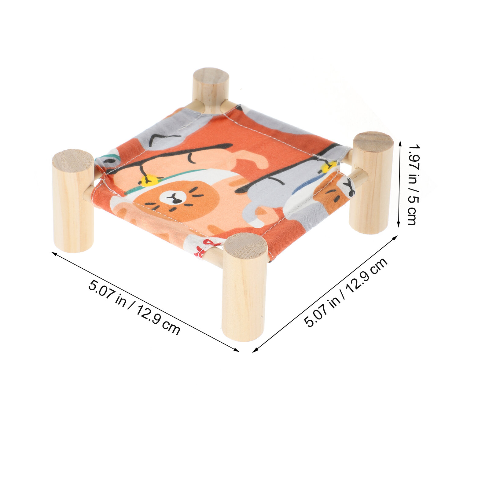 Возвышенная Кровать Для Хомячков И Guinea Pigs Из Дерева Размер 12.90X12.90X5.00Cm