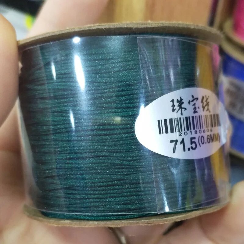 Красный нейлоновый шнур 0,6 мм 120 м для браслетов Темно-зеленый, Dark Green