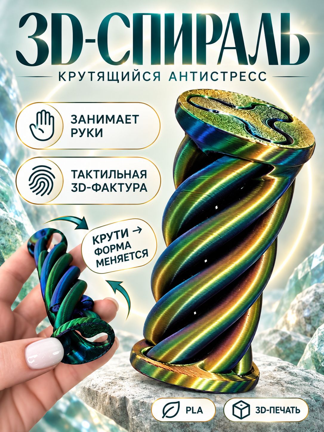 Игрушка антистресс спираль, разноцветная