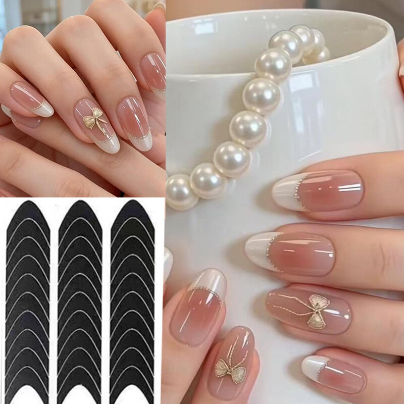 Наклейки для ногтей, стикеры nail art, французский дизайн, аксессуары для маникюра, декор, supplies