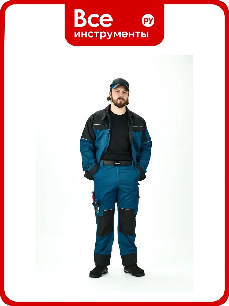 Брюки рабочие FORMA WorkLine WR03, синий-черный, размер L, WR034