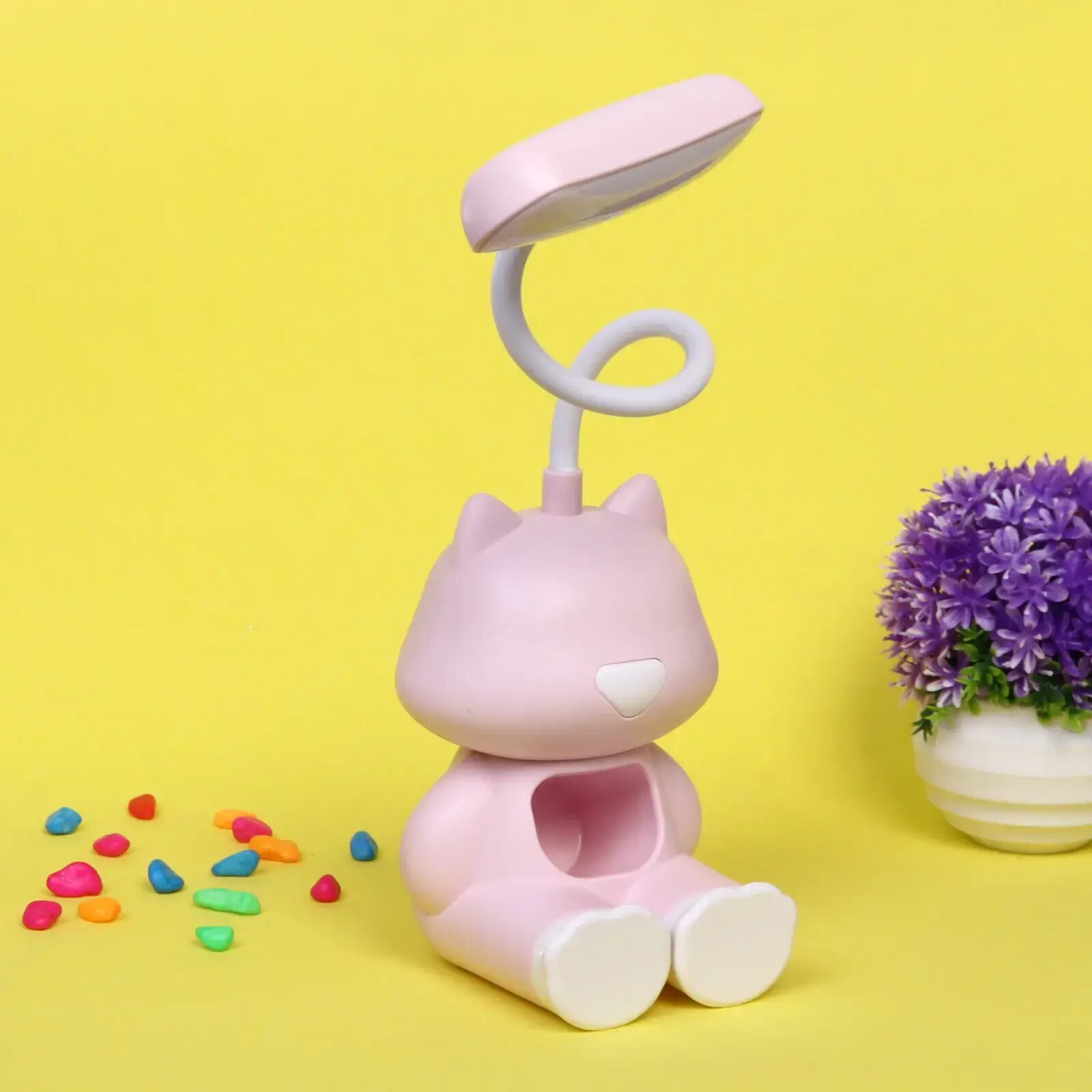 Светильник настольный «Marmalade-Кот Томас» LED, розовый, пластик, USB, 2W, регулируемый угол, 28*8,5*8см