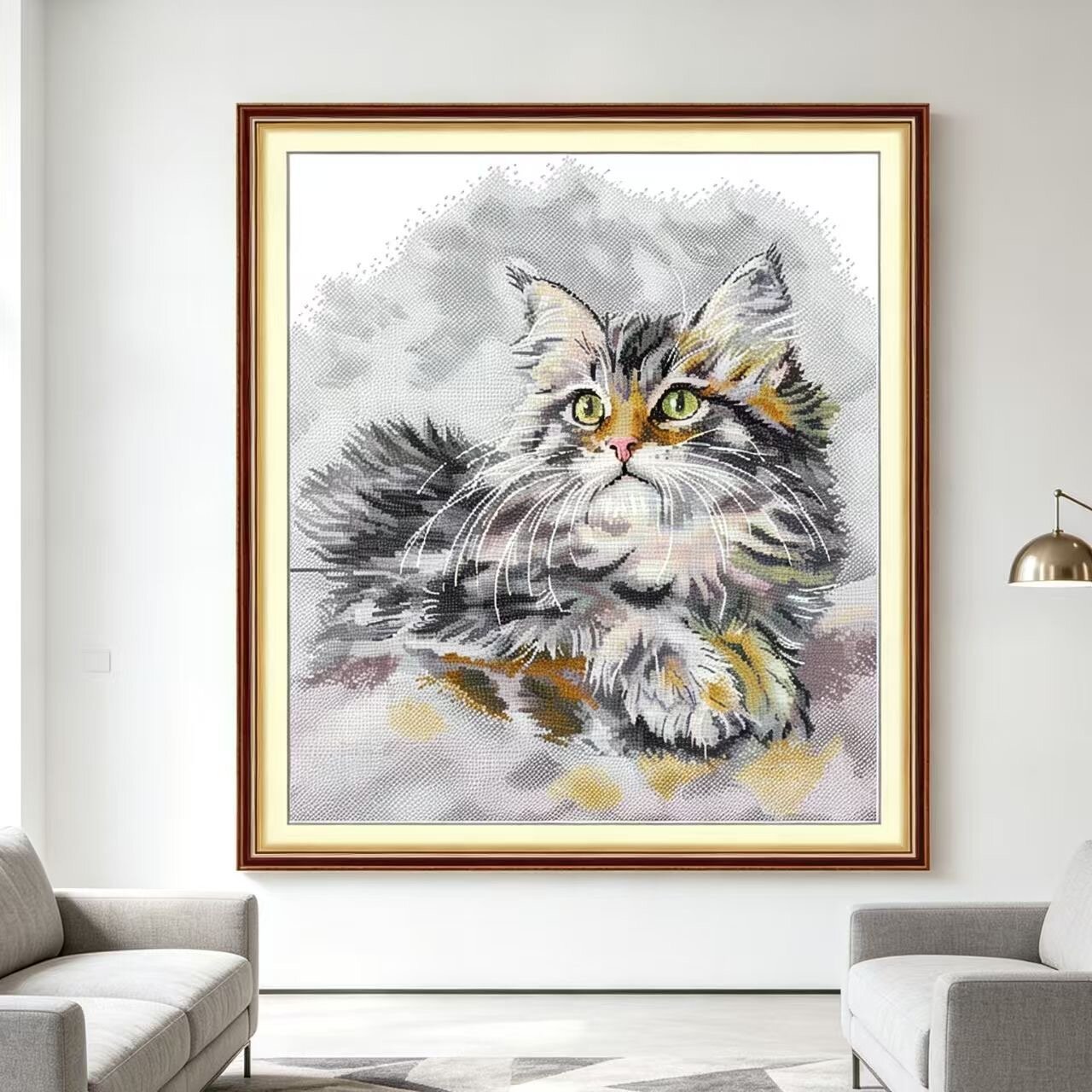 Набор для вышивки крестом Meian Otocolobus Manul 14CT 35*43CM