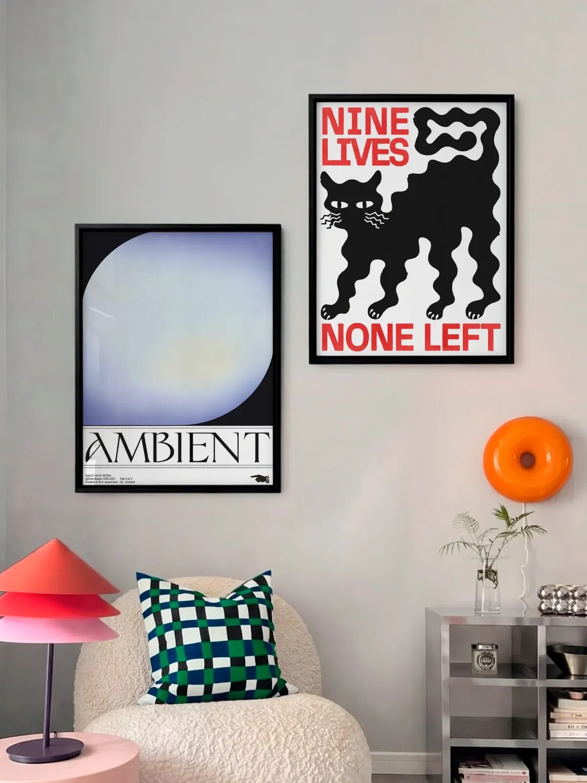 Набор постеров "Ambient x Nine Lives None Left", 30x40 см, 2 штуки