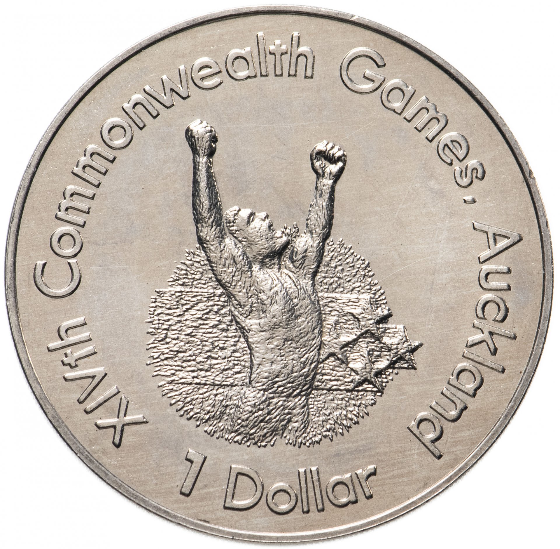 Новая Зеландия 1 доллар dollar 1989 XIV Игры Содружества 1990 - Бегун, Мельхиор медь-никель, в сохранности UNC