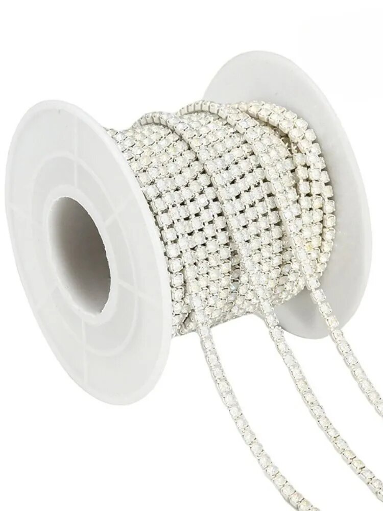 Красочная цепочка SS6 Mocha Claw Chain Glass Micro-Claw Crystal Chain, стразы для нейл-арта и модные аксессуары. 10 ярдов/рулоне.