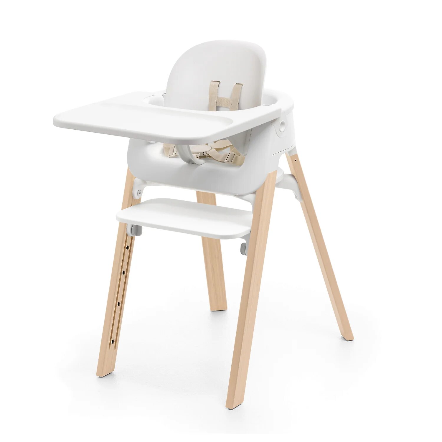 Стульчик для кормления Stokke Steps, цвет White / Natural (Белый / Бежевый), артикул производителя 692600