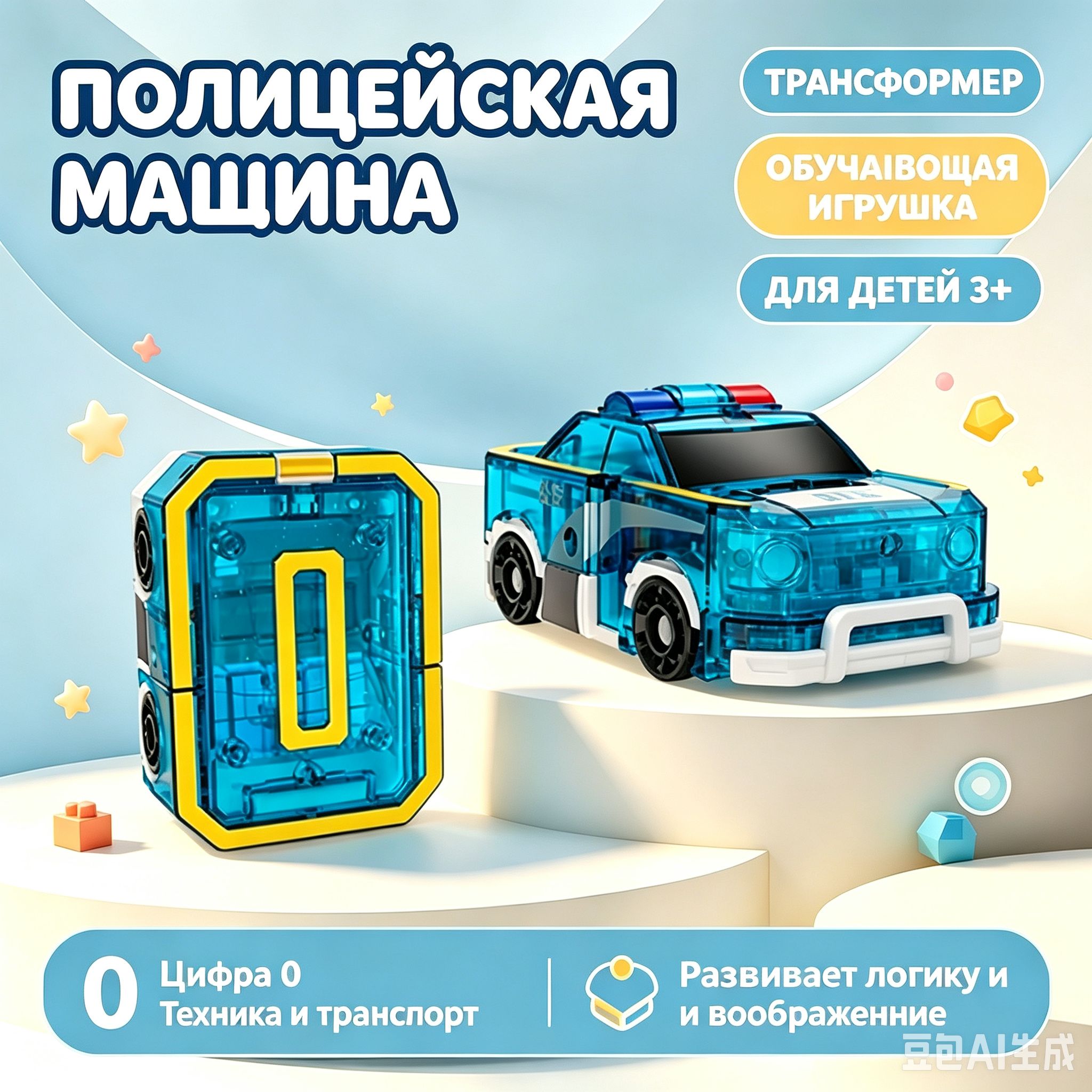 Игрушка-трансформер с цифрами 0-9, комбинируемый робот для сборки