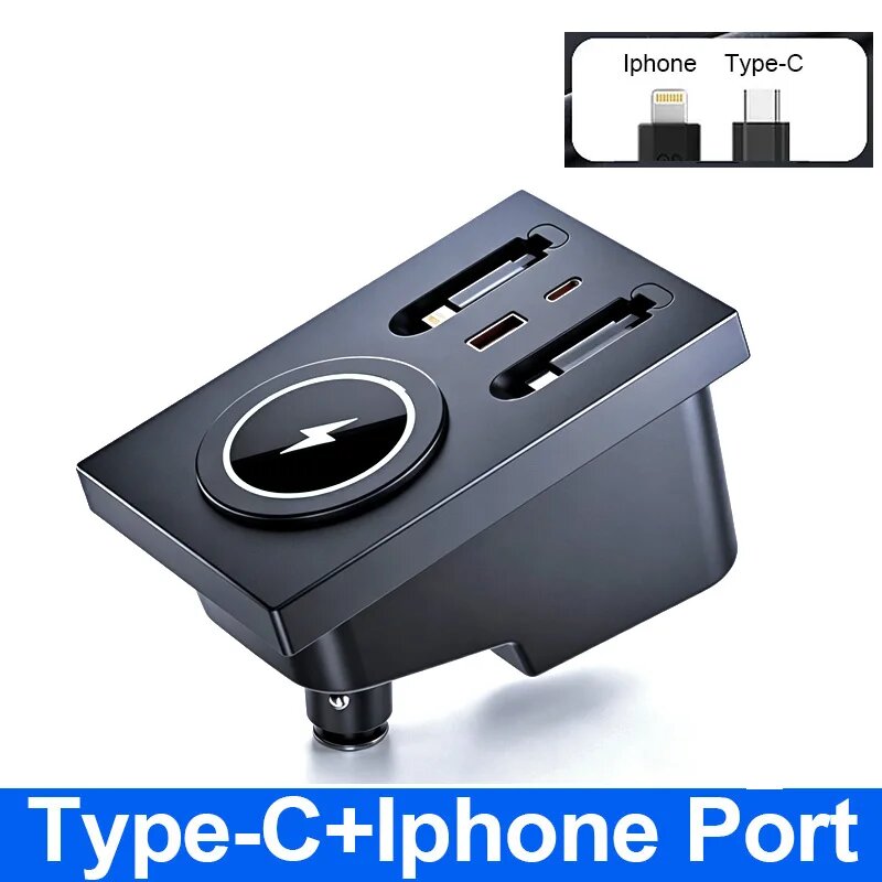 Беспроводное зарядное устройство с несколькими портами USB Type-C для Volvo S60 V60 XC60 S90 Style 2