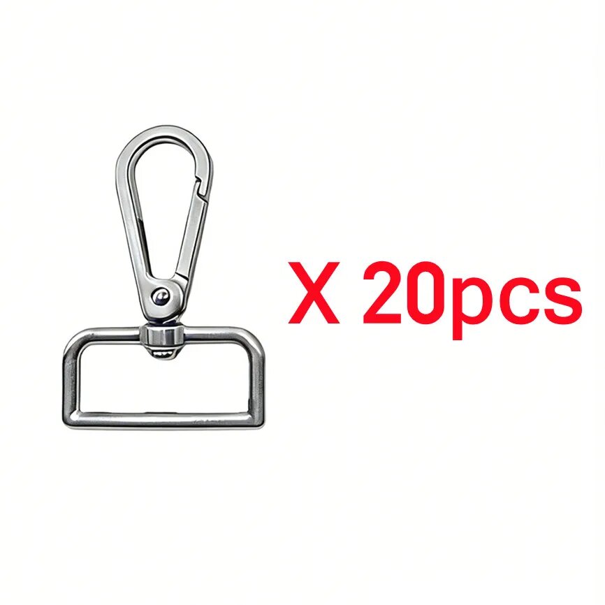Металлические карабины-застежки 5-30 шт, 16-38 мм, серебристые inner width 38mm, Silvery X 20pcs