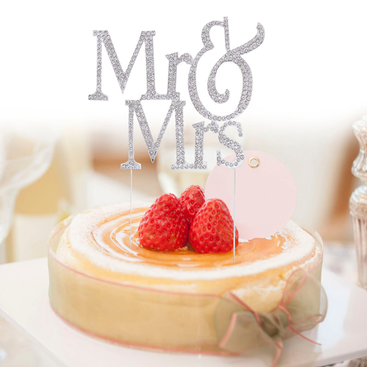 Mr And Mrs Cake Topper Украшение Для Торта Со Сваровски Подходит Для Свадьбы И Дня Рождения Серебро