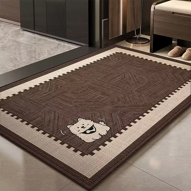 Коврик входной с узором птицы Hakkai, нескользящий, с вельветом и ТПР, 80x120 см Цвет：Вельвет + ТПР нескользящий, белый