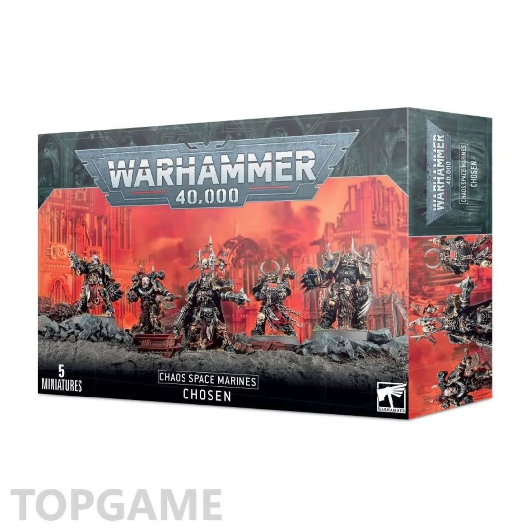 Warhammer 40,000 Chaos Space Marines Chosen набор из 5 детализированных миниатюр для настольной игры и коллекции