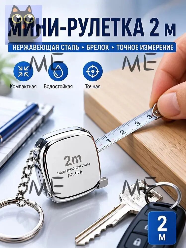Измерительная рулетка Брелок 2м x 6мм