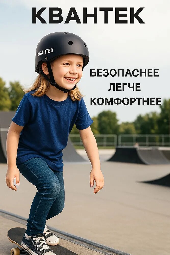 Шлем защитный детский для катания на скейтбординге, самокатах, роликах, велосипедах, M
